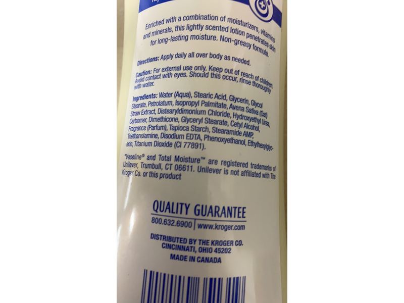 Kroger Moisturize Replenishing Lotion For Dry Skin, 24.5 fl oz/725 mL