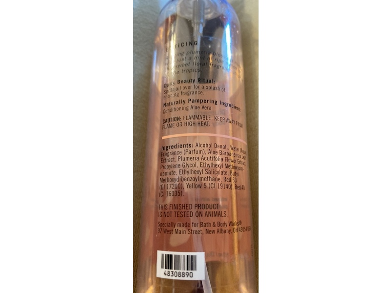 Bath & Body Works Body Splash, Plumeria, 8 fl oz/236 mL