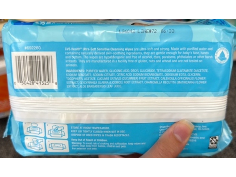 CVS Health Ultra-Soft Sensitive Cleansing Wipes, Fragrance Free, Pack Of 2, 168 Count