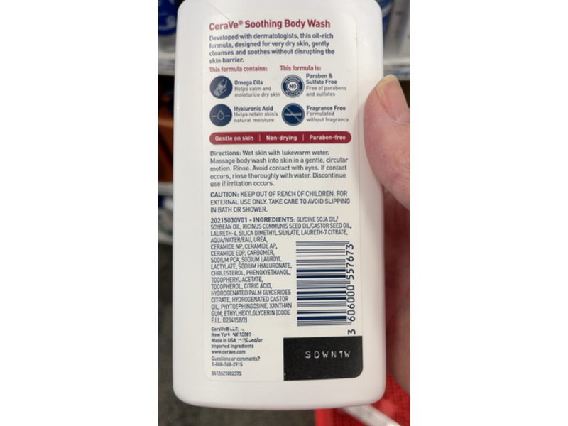 CeraVe Soothing Body Wash, 10 fl oz/ 296 mL