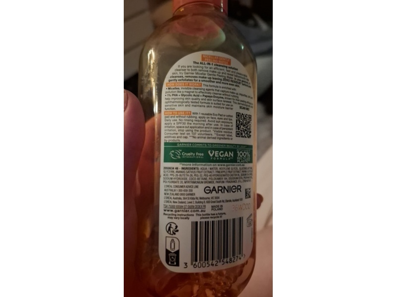 Garnier Skin Active Gentle Micellar Peeling Water, 400 mL