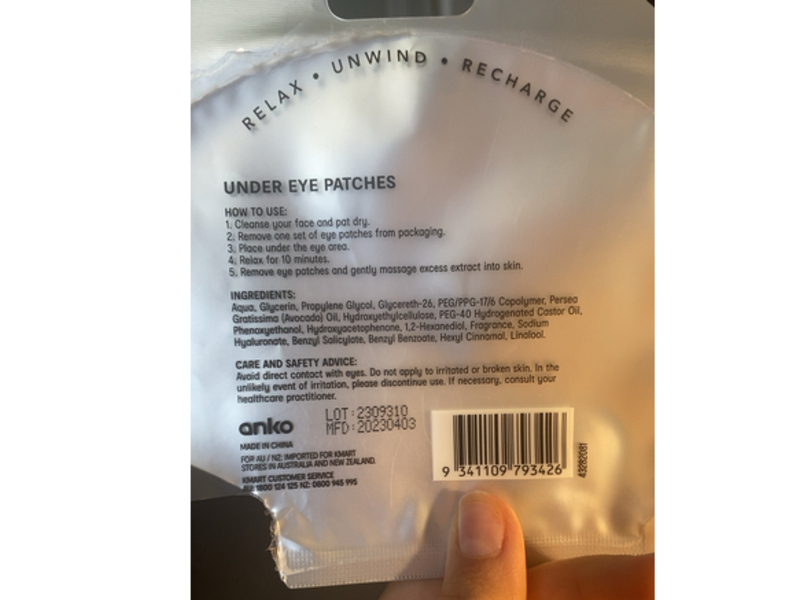 Anko Biodegradable Printed Eye Mask, Avocado Extract, 3 Count