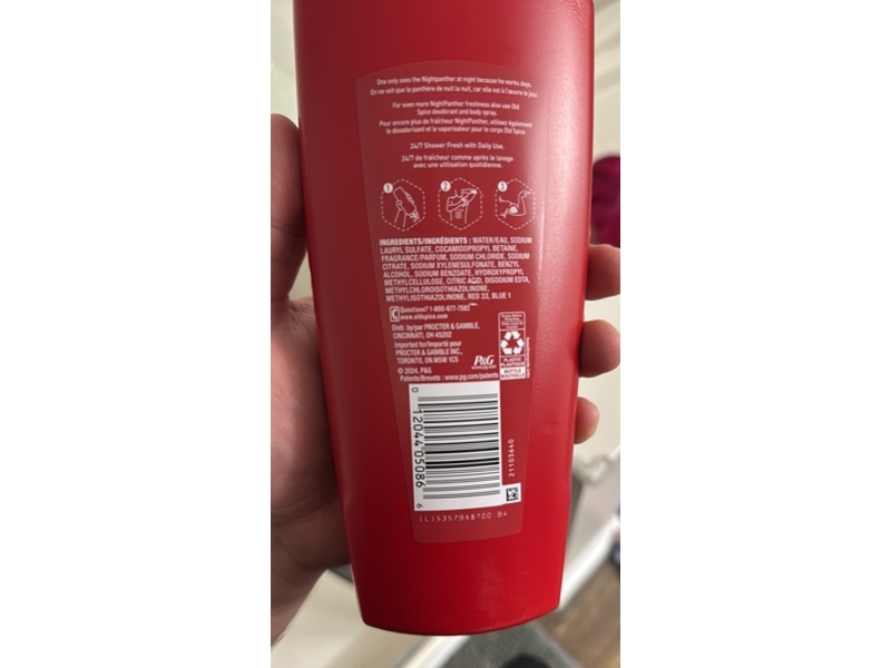 Old Spice Night Panther Body + Face Wash, Rich Warm Scent, 24 fl oz/709 mL