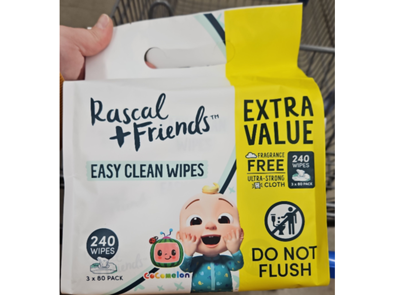 Rascal + Friends Easy Clean Baby Wipes, 240 Count
