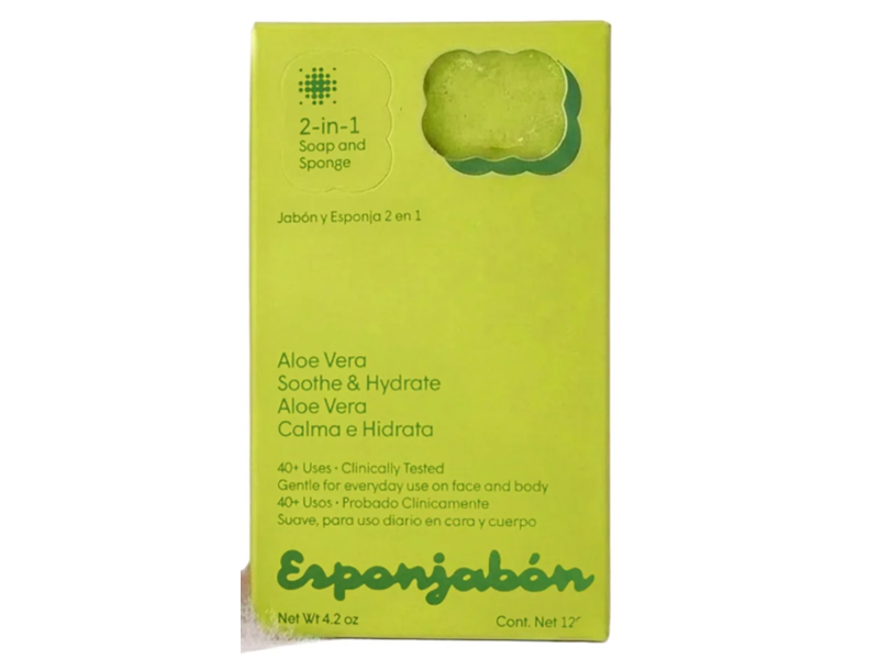 Esponjabon 2-In-1 Soap And Sponge, Aloe Vera, 4.2 oz/120 g