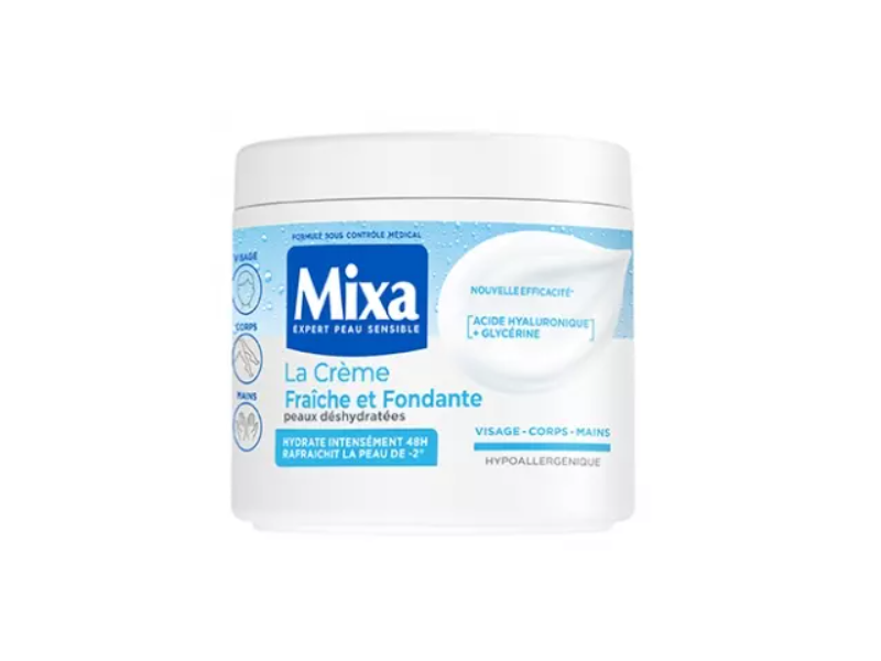 Mixa Fresh & Melting Cream, Hyaluronic Acid + Glycerin, 400 mL
