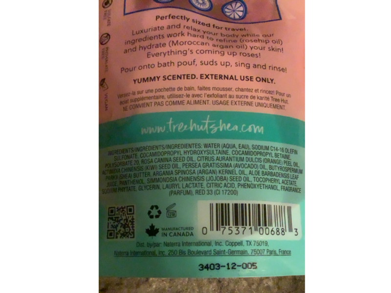 Tree Hut Foaming Gel Wash, Moroccan Rose, 3.3 fl oz/93 mL