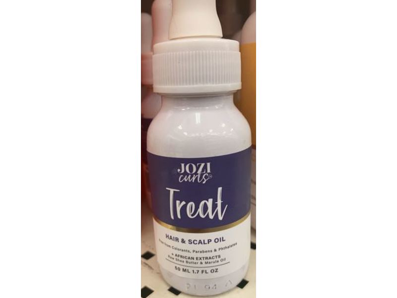 Jozi Curls Treat Hair & Scalp Oil, Raw Shea Butter & Marula Oil, 1.7 fl oz/50 mL