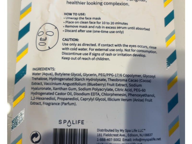 Spa Life Dear Santa, I've Been Extra Sweet! Detox Facial Mask, Cocoa, 0.81 oz/23 g