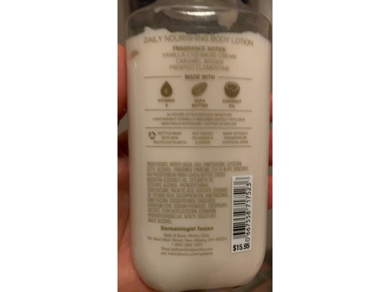 Bath & Body Works Daily Nourishing Body Lotion, Snowflakes & Cashmere, 8 fl oz/236 mL