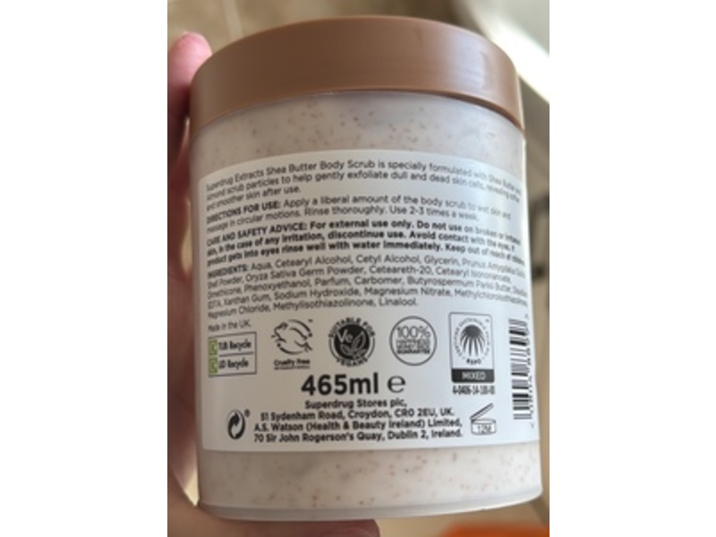 Superdrug Extracts Body Scrub, Shea Butter, 465 mL