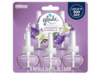 Glade Plugins Scented Oil Refills, Lavender & Vanilla, 0.67 fl o/19.8 mL, Pack Of 5 - thumbnail 1