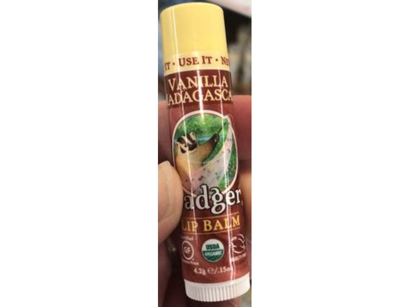 Badger Lip Balm, Vanilla Madagascar, 0.15 oz/4.2 g