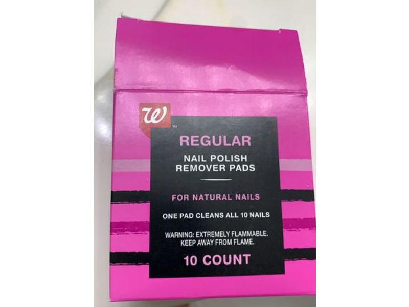 Walgreens Regular Nail Polish Remover Pads, 10 Count