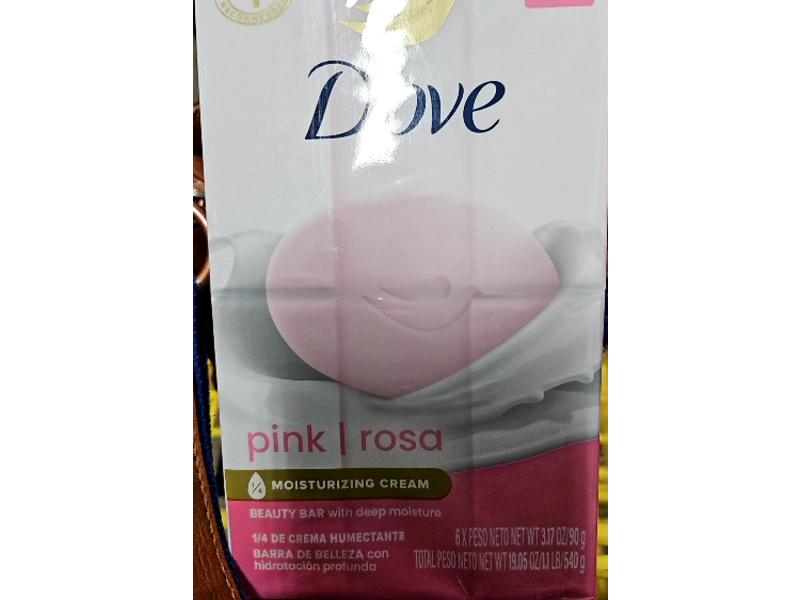 Dove Moisturizing Cream Beauty Bar, Pink Rose, 3.17 oz/90 g, Pack Of 6