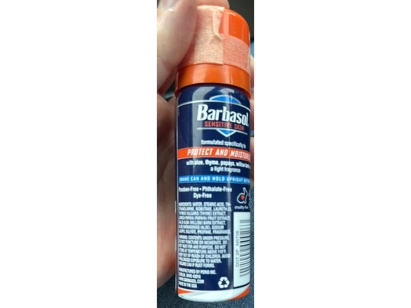 Barbasol Thick & Rich Shaving Cream, Sensitive Skin, 2.4 oz/63 mL