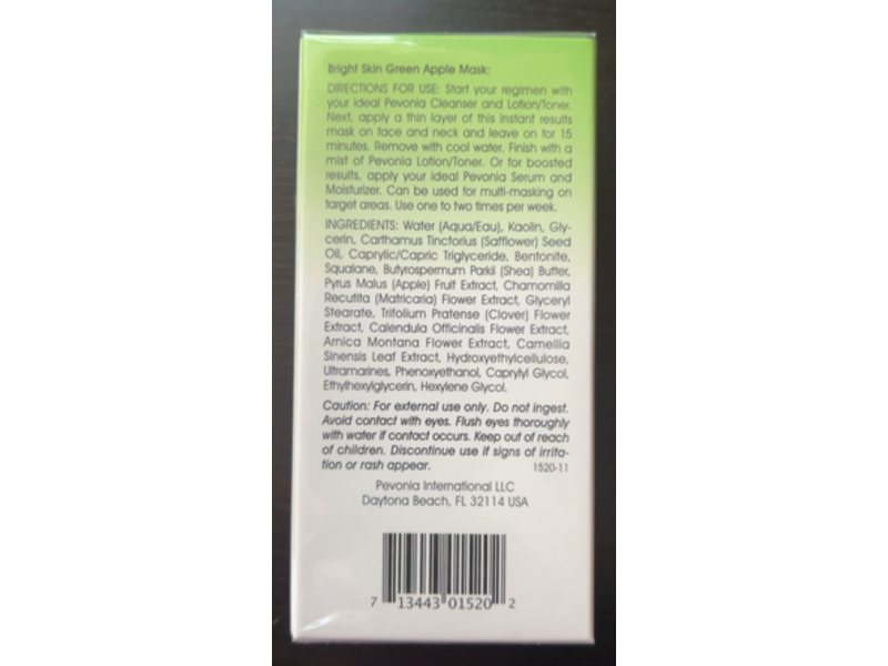 Pevonia Radiance Bright Skin Mask, Green Apple, 1.7 oz/50 g