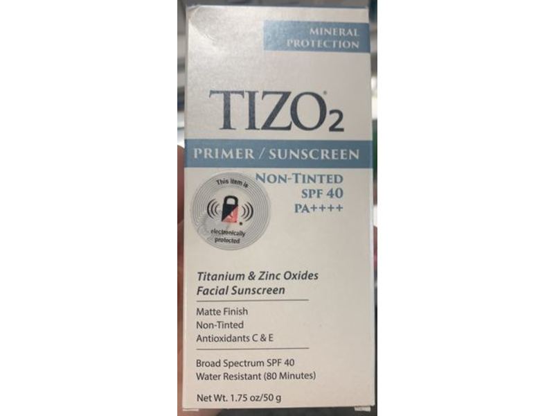 Tizo2 Primer Non-Tinted Facial Sunscreen, SPF 40, 1.75 oz/50 g