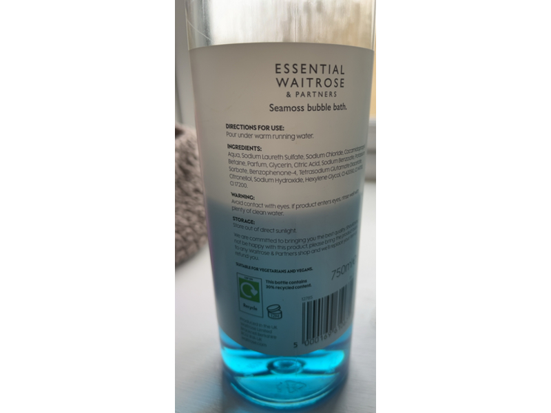 Essential Waitrose & Partners Bubble Bath, Seamoss, 750 mL