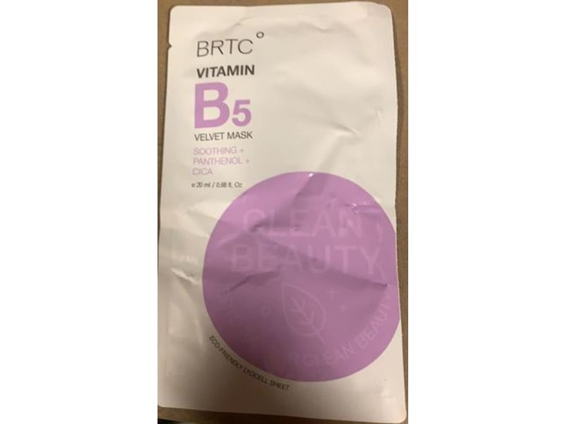 Brtc Vitamin B5 Velvet Mask, Soothing + Panthenol + Cica, 0.68 fl oz/20 mL