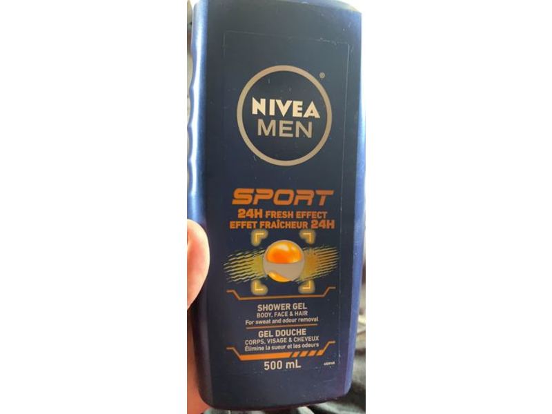Nivea Men 24H Fresh Effect Shower Gel, Sport, 500 mL