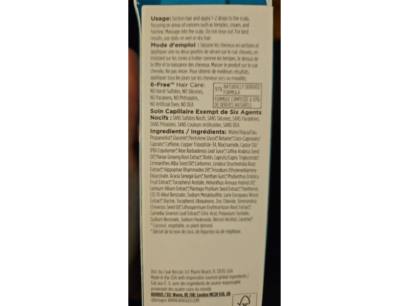 Briogeo Destined For Density MegaStrength Peptide Density Serum, Caffeine + Biotin, 1.5 fl oz/45 mL