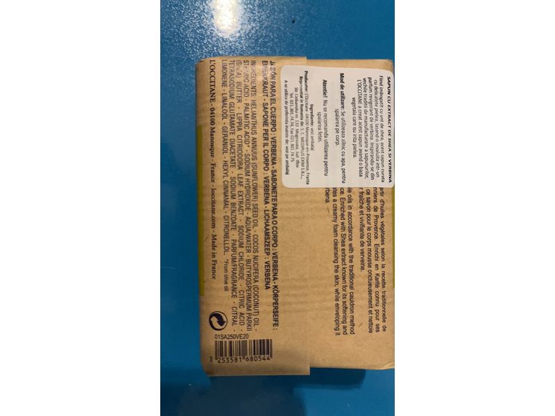 L'Occitane Extra-Gentle Vegetable Based Soap Enriched with Shea Butter - Verbena, 8.8 oz.