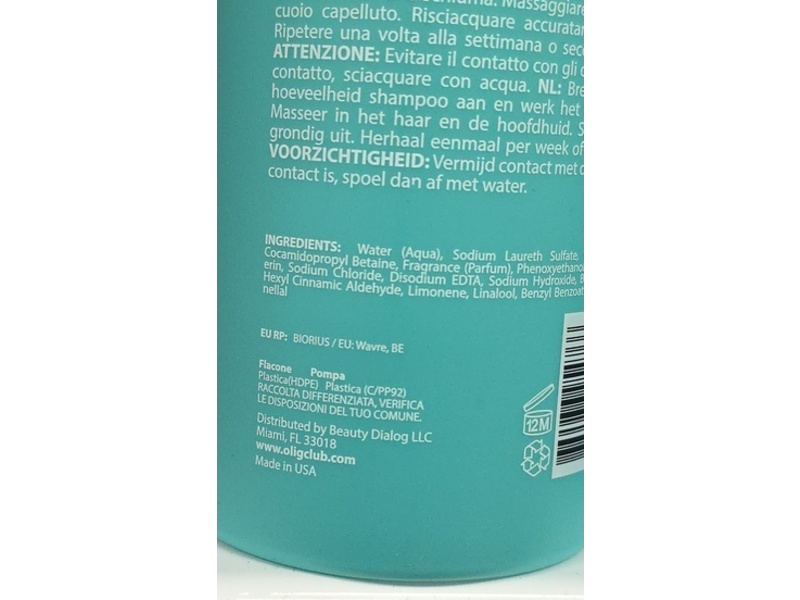 Oli G Pure Detox Clarifying Shampoo, 10.1 fl oz/300 mL