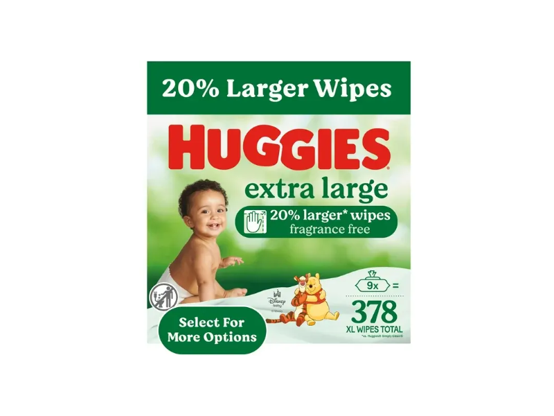 Huggies Natural Care Sensitive Wipes, XL, Fragrance Free, 378 Count