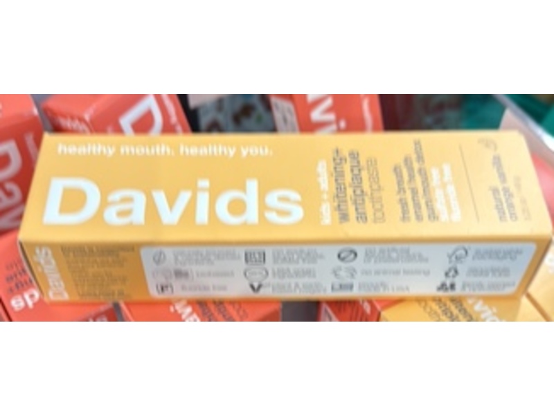 Davids Whitening + Antiplaque Toothpaste, Natural Orange Vanilla, 5.25 oz/149 mL