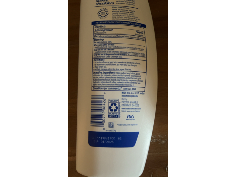Head & Shoulders Deep Scalp Cleanse 2 In 1 Shampoo + Conditioner, 12.5 fl oz/370 mL