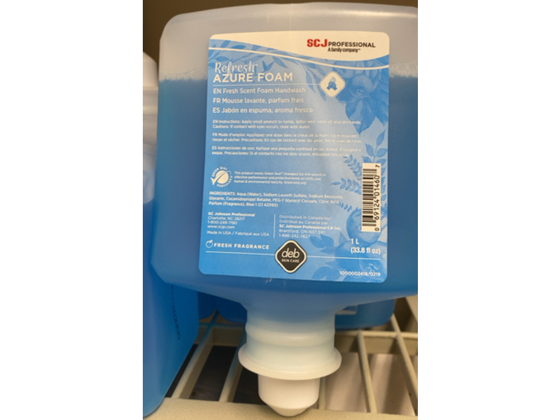 SCJ Professional Refresh Azure Foam Handwash, 33.8 fl oz/1 L