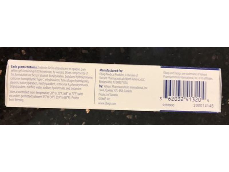 Tretinoin Gel USP, 0.05%, 20 g, Obagi Medical (RX)