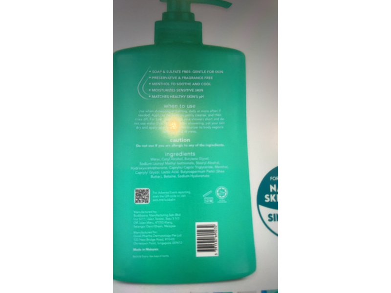 Suu balm Dual Cooling & Moisturizing Cream Body Wash, 28.4 fl oz/840 mL