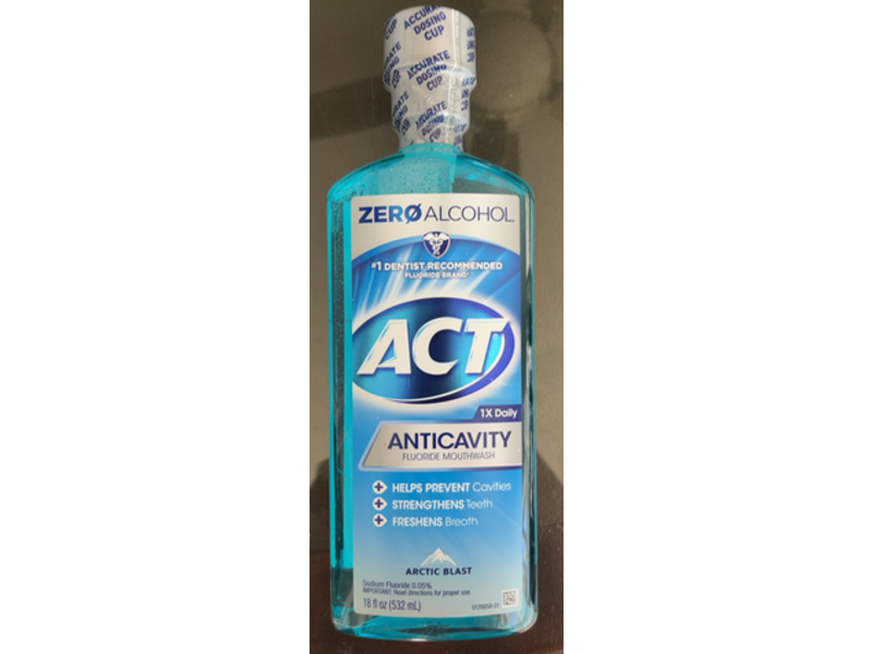Act Anticavity Fluoride Mouthwash, Arctic Blast, 18 fl oz/532 mL