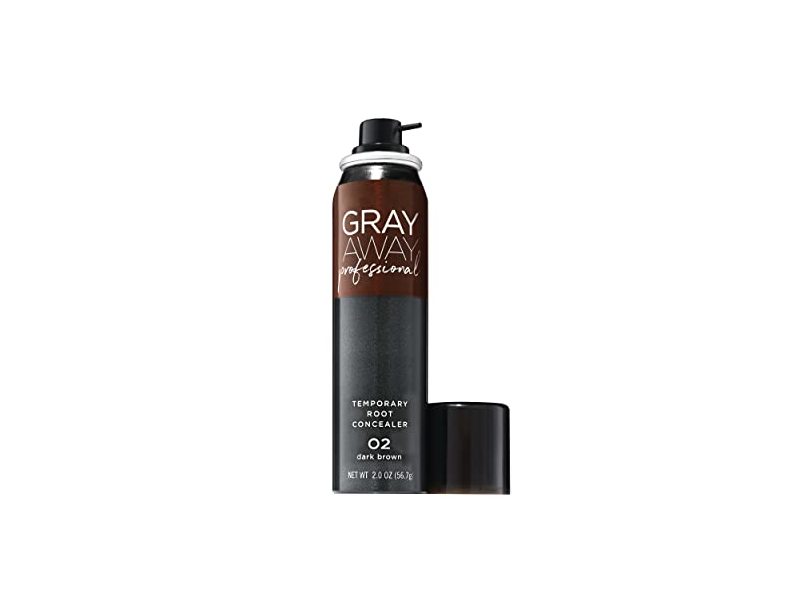 Gray Away Professional Temporary Root Concealer Touchup Spray, 02 Dark Brown, 2 oz/56.7 g