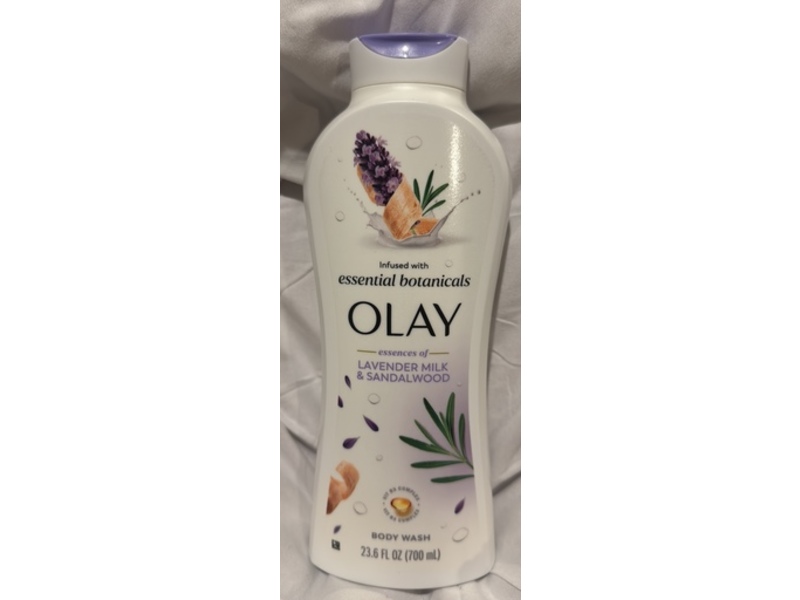 Olay Essential Botanicals Body Wash, Lavender Milk & Sandalwood, 23.6 fl oz/700 mL