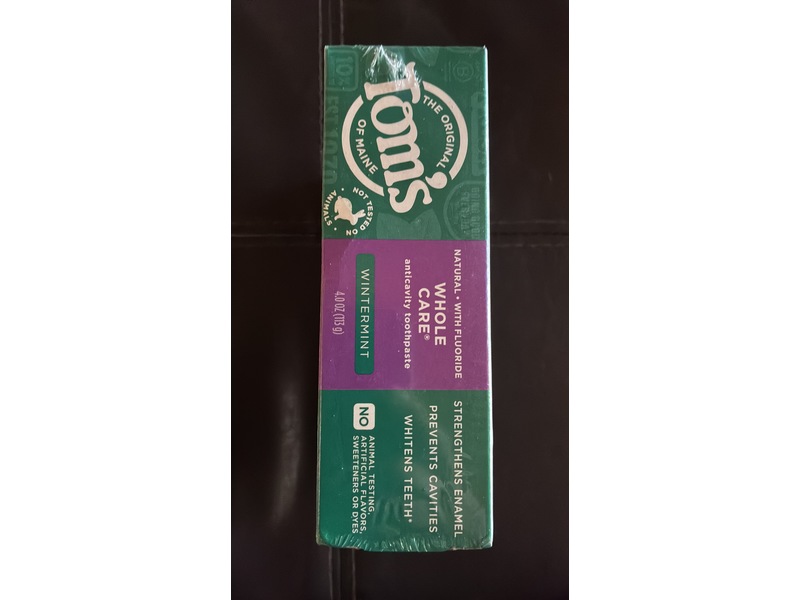 Tom's Of Maine Whole Care Anticavity Toothpaste, Fluoride, Wintermint, 4.0 oz/113 g, Pack Of 3