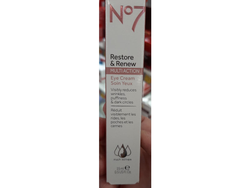 No7 Restore & Renew Eye Cream, Multi Action, 0.5 fl oz/15 mL