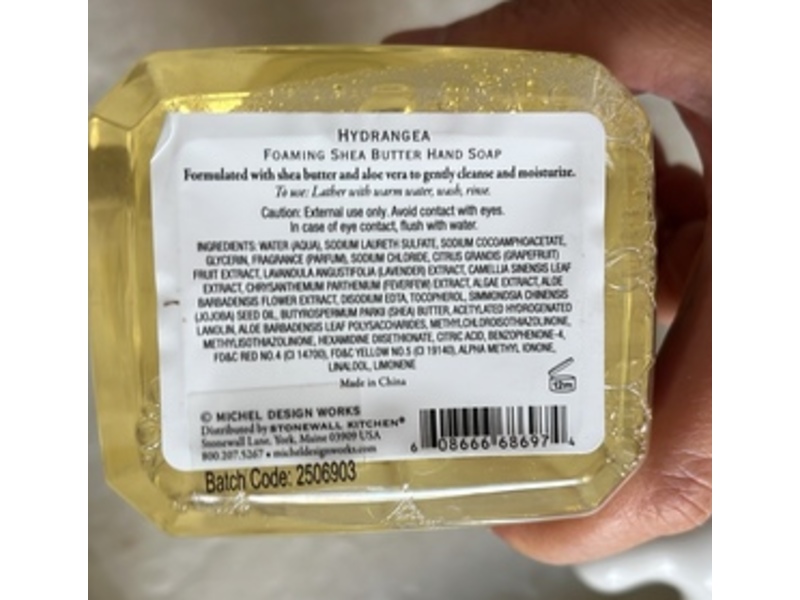 Michel Design Works Hydrangea Foaming Hand Soap, Shea Butter, 17.8 fl oz/530 mL