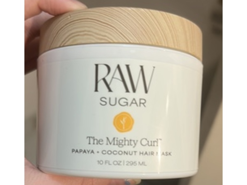 Raw Sugar The Mighty Curl Hair Mask, Papaya + Coconut, 10 fl oz/295 mL
