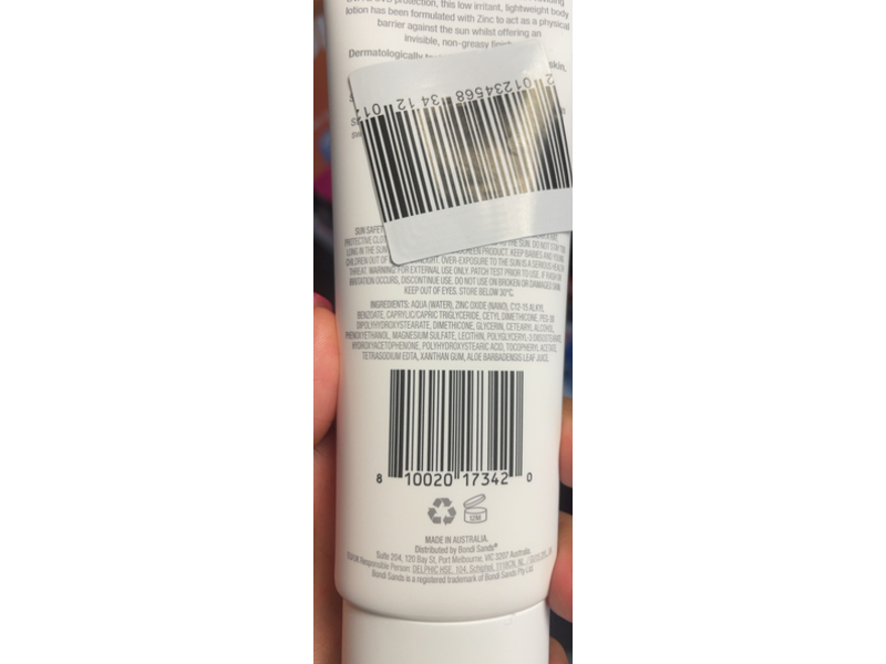 Bondi Sands Zink Mineral Body Lotion, SPF 50+, 4.05 fl oz/120 mL