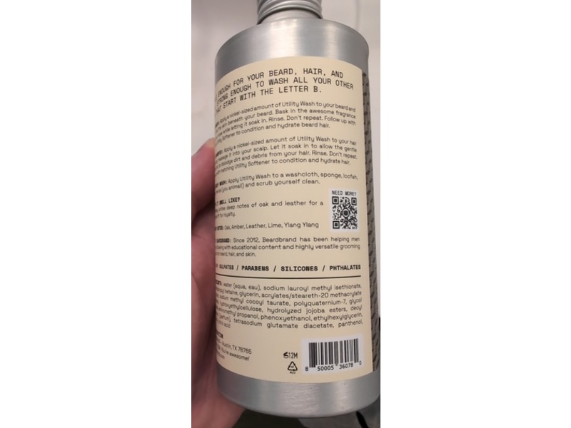 Beard Brand Utility Wash, Old Money, 14 fl oz/414 mL