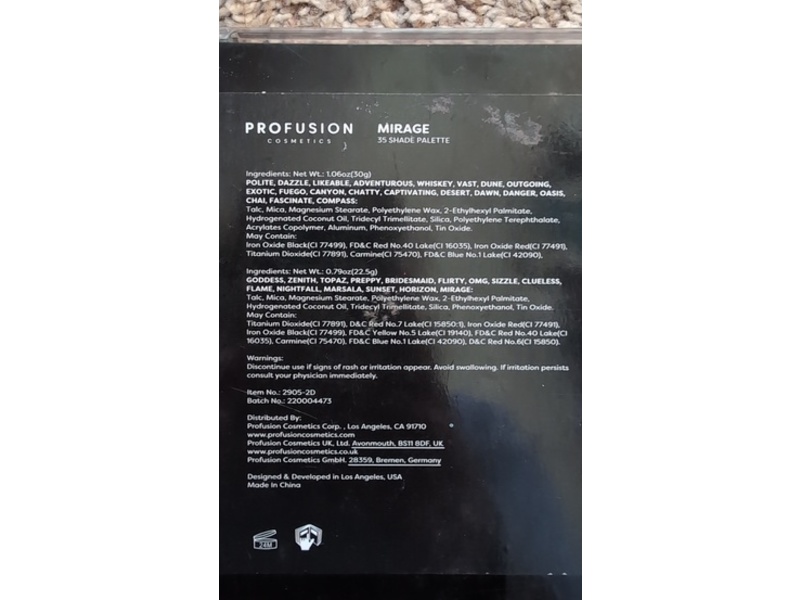 Profusion Cosmetics Eyeshadow Palette, Mirage, 1.06 oz/30 g