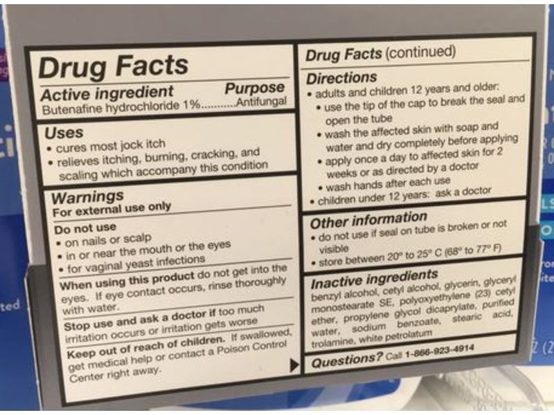 Walgreens Butenafine Hydrochloride Antifungal Cream 1%, 0.42 oz/12 g