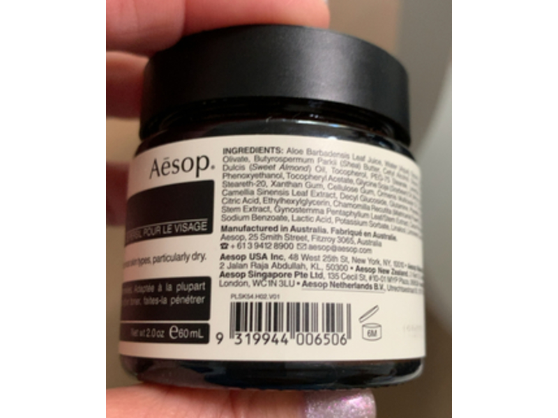 Aesop Anti-Oxidant Facial Hydrating Cream, Parsley Seed, 2.0 oz/60 mL