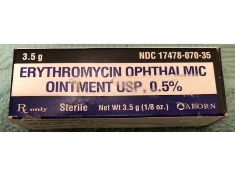 Erythromycin Ophthalmic Ointment USP 0.5% Akorn, (RX)
