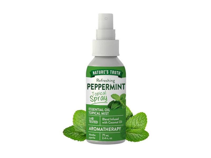 Nature's Truth Refreshing Essential Oil Topical Spray, Peppermint, 2.4 fl oz/71 mL
