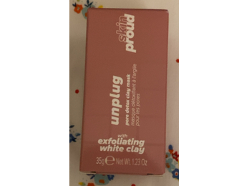 Skin Proud Unplug Pore Detox Clay Mask, White Clay, 1.23 oz/35 g