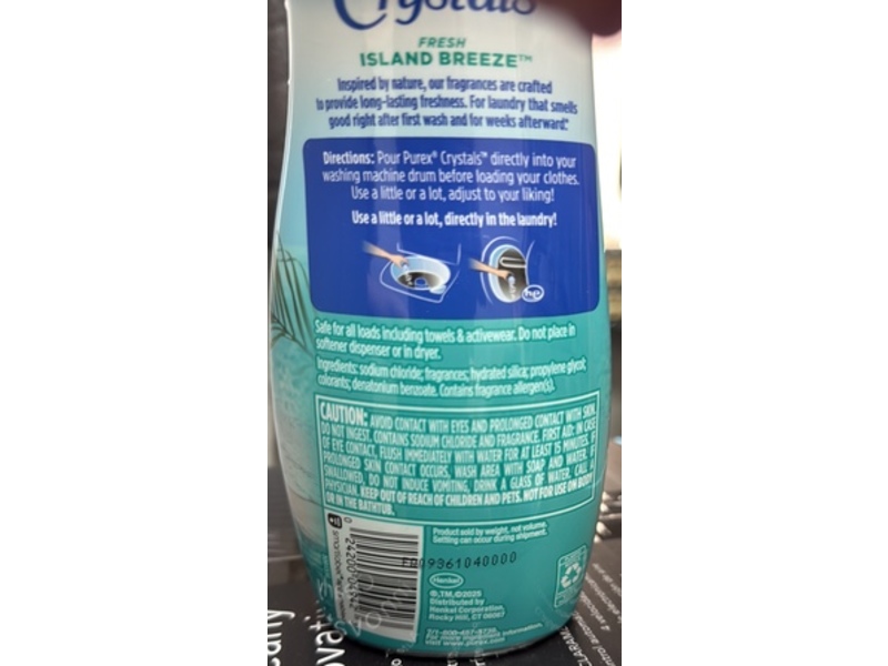 Purex Crystals In-Wash Scent Booster, Fresh Island Breeze, 20.9 oz/594 g
